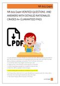 NR 602 Exam VERIFIED QUESTIONS  AND  ANSWERS WITH DETAILED RATIONALES  GRADED A&plus; GUARANTEED PASS  