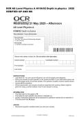 OCR AS Level Physics A H156&sol;02 Depth in physics 2025 VERIFIED QP AND MS