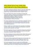 APEA PREDICTOR ACTUAL PAPER 2026 QUESTIONS WITH SOLUTIONS GRADED A&plus;