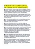 APEA PREDICTOR TEST PAPER 2026 FULL QUESTIONS WITH SOLUTIONS GRADED A&plus;