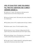APEA 3P EXAM STUDY GUIDE 2026 BUNDLE FULL PRACTICE QUESTIONS AND CORRECT ANSWERS GRADED A&plus;