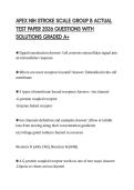 APEX NIH STROKE SCALE GROUP B ACTUAL TEST PAPER 2026 QUESTIONS WITH SOLUTIONS GRADED A&plus;