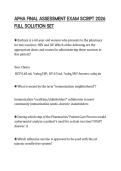 APHA FINAL ASSESSMENT EXAM SCRIPT 2026 FULL SOLUTION SET