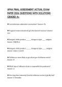APHA FINAL ASSESSMENT ACTUAL EXAM PAPER 2026 QUESTIONS WITH SOLUTIONS GRADED A&plus;