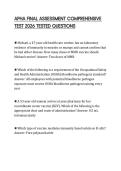 APHA FINAL ASSESSMENT COMPREHENSIVE TEST 2026 TESTED QUESTIONS
