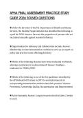 APHA FINAL ASSESSMENT PRACTICE STUDY GUIDE 2026 SOLVED QUESTIONS