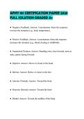 APHY 101 CERTIFICATION PAPER 2026 FULL SOLUTION GRADED A&plus;