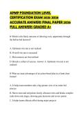 APMP FOUNDATION LEVEL CERTIFICATION EXAM 2025 2026 ACCURATE ANSWERS FINAL PAPER 2026 FULL ANSWERS GRADED A&plus;