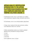 APPIAN ANALYST CERTIFICATION INTRODUCTION TO THE APPIAN PLATFORM EXAM EXAMINATION TEST 2026 COMPLETE QUESTIONS AND VERIFIED SOLUTIONS GRADED A&plus;