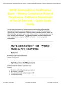 RCFE Administrator Certification Exam &ndash; Weekly Compliance Rules & Timeframes&comma; California Department of Social Services&comma; Quick Study Guide