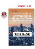 An Introduction to Management Science 15th Edition &lpar;PDF&rpar; &ndash; David R&period; Anderson &ndash; Test Bank &lpar;Chapters 1&ndash;21&rpar;