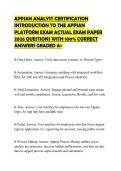 APPIAN ANALYST CERTIFICATION INTRODUCTION TO THE APPIAN PLATFORM EXAM ACTUAL EXAM PAPER 2026 QUESTIONS WITH 100&percnt; CORRECT ANSWERS GRADED A&plus;