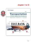 Transportation&colon; A Global Supply Chain Perspective 10th Edition &lpar;PDF&rpar; &ndash; Novack &ndash; Test Bank &lpar;Chapters 1&ndash;13&rpar;