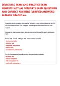 DEVICE RAC EXAM AND PRACTICE EXAM  NEWEST&excl;&excl;&excl; ACTUAL COMPLETE EXAM QUESTIONS  AND CORRECT ANSWERS &lpar;VERIFIED ANSWERS&rpar;  ALREADY GRADED A&plus;&period; 