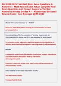 RAC EXAM 2025 Test Bank Final Exam Questions &  Answers &vert;&vert; Most Recent Exam Actual Complete Real  Exam Questions And Correct Answers &lpar;Verified  Answers&rpar; Already Graded A&plus; &vert; Guaranteed Success&excl;&excl;  Newest Exam &vert; Just Released 2026-2027 