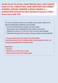 NCSBN NCLEX PN ACTUAL EXAM PREVIEW 2026 &vert;&vert; MOST RECENT  EXAM ACTUAL COMLETE REAL EXAM QUESTIONS AND CORRECT  ANSWERS &lpar;VERIFIED ANSWERS&rpar; ALREADY GRADED A&plus; &vert;  GUARANTEED SUCCESS&excl;&excl;Test Bank Questions & Answers &vert;&vert; Most  Recent Exam 2026-2027 