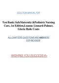 Safe Maternity & Pediatric Nursing Care Test Bank &lpar;1st Edition&rpar; &ndash; Complete Questions & Answers &vert; ISBN 9780803624948 &vert; Luanne Linnard Palmer & Gloria Haile Coats &vert; Maternal & Child Health Nursing Exam Practice