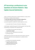ATI becoming a professional nurse Questions & Answers Rated A&plus; New Update Assured Satisfaction