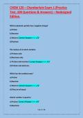 CHEM 120 &ndash; Chamberlain Exam 1 &lpar;Practice Test&comma; 100 Questions & Answers&rpar; &ndash; Redesigned Edition