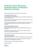 ATI Nurse's Touch&colon; Becoming a Professional Nurse&colon; Professional Behaviors in Nursing Questions With Correct Solutions&comma; Already Passed&excl;&excl;