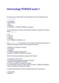 Immunology PCB4233 exam 1 Questions And Answers With Verified Study Solutions Rated A&plus;