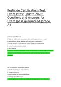 Pesticide Certification Test Exam 2026 &vert; Questions & Answers with Verified Solutions &vert; Guaranteed Pass PDF