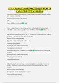 ALS &ndash; Stroke Exam UPDATED QUESTIONS  AND CORRECT ANSWERS