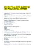 EGR 450 FINAL EXAM QUESTIONS AND ANSWERS ALL CORRECT