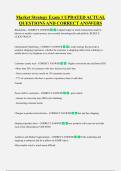 Market Strategy Exam 1 UPDATED ACTUAL  QUESTIONS AND CORRECT ANSWERS