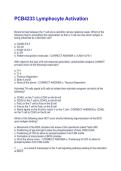 PCB4233 Lymphocyte Activation  Questions and Answers with complete