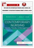 Test Bank for Contemporary Nursing&colon; Issues&comma; Trends&comma; and Management 10th Edition ISBN 978-0443123566 by Barbara Cherry & Susan R&period; Jacob