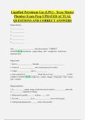 Liquified Petroleum Gas &lpar;LPG&rpar; - Texas Master  Plumber Exam Prep UPDATED ACTUAL  QUESTIONS AND CORRECT ANSWERS
