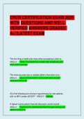CRCR CERTIFICATION EXAM 2026 WITH QUESTIONS AND WELL VERIFIED ANSWERS GRADED A&plus;&excl;&excl;LATEST EXAM