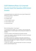 CLEET Oklahoma Phase I & II Unarmed Security Guard Test Questions With Correct Answers