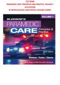 Test Bank for Paramedic Care Principles & Practice 6th Edition by Bledsoe&comma; Porter & Cherry