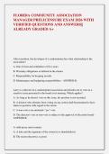 FLORIDA COMMUNITY ASSOCIATION  MANAGER PRELICENSURE EXAM 2026 WITH  VERIFIED QUESTIONS AND ANSWERS&vert;&vert;  ALREADY GRADED A&plus;