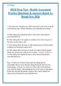 HESI Prep Test - Health Assessment  Practice Questions & Answers Rated A&plus;  Brand New 2026 