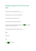 2026 Database Management Final Exam Study Guide&colon; Key Concepts & Practice Questions