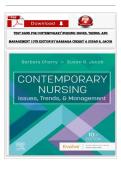 Test Bank for Contemporary Nursing&colon; Issues&comma; Trends&comma; and Management&comma; 10th Edition by Barbara Cherry & Susan R&period; Jacob &vert; All Chapters &vert; Verified Answers &vert; Complete Guide