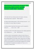 Journeyman Electrician Practice Test&period; Questions with Correct Verified Answers 2026-2027&period; Graded A