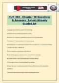 NUR 302 - Chapter 10 Questions & Answers &vert; Latest Already Graded A&plus;