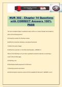 NUR 302 - Chapter 14 Questions with CORRECT Answers 100&percnt; PASS