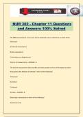 NUR 302 - Chapter 11 Questions and Answers 100&percnt; Solved