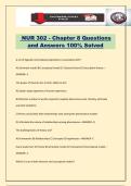 NUR 302 - Chapter 8 Questions and Answers 100&percnt; Solved