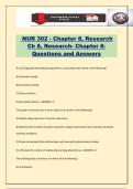 NUR 302 - Chapter 8&comma; Research Ch 8&comma; Research- Chapter 8- Questions and Answers