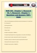 NUR 302 - Chapter 1&comma; Research Ch&period; 1&comma; Research - Chapter 1- Questions and Answers 100&percnt; PASS