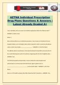 AETNA Individual Prescription Drug Plans Questions & Answers &vert; Latest Already Graded A&plus;