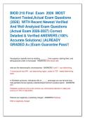 BIOD 210 Final  Exam  2026  MOST  Recent Tested&comma;Actual Exam Questions  &lpar;2026&rpar;  WITH Recent Newest Verified  And Well Analyzed Exam Questions   &lpar;Actual Exam 2026-2027&rpar; Correct  Detailed & Verified ANSWERS &lpar;100&percnt;  Accurate Solutions&rpar; &vert;&vert;ALREADY  GRADED A&plus;&vert;&vert;Ex