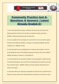 Community Practice test A- Questions & Answers &vert; Latest Already Graded A&plus;