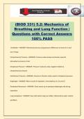 &lpar;BIOD 331&rpar; 5&period;2&colon; Mechanics of Breathing and Lung Function &vert; Questions with Correct Answers 100&percnt; PASS